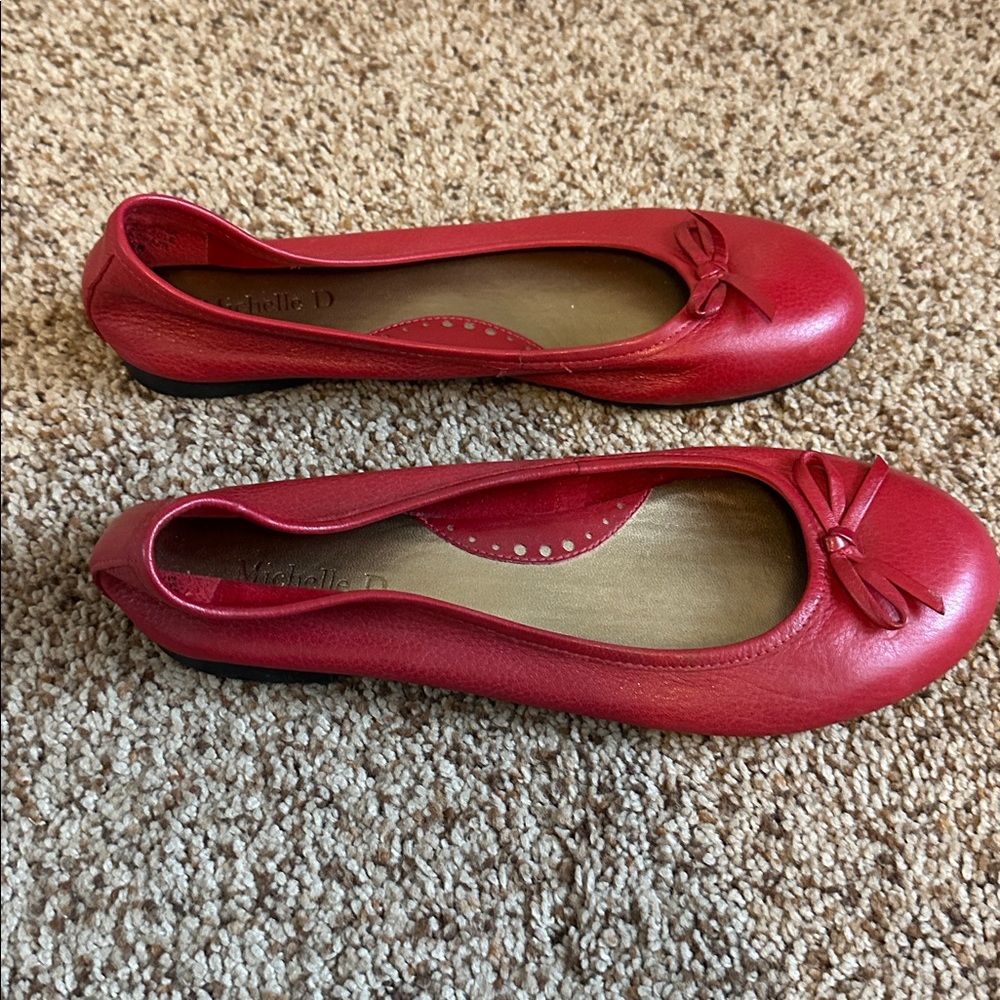 Michelle D Red Flats - Picture 4 of 5